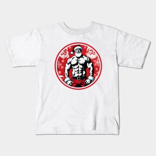 Bodybuilder Santa Claus Kids T-Shirt